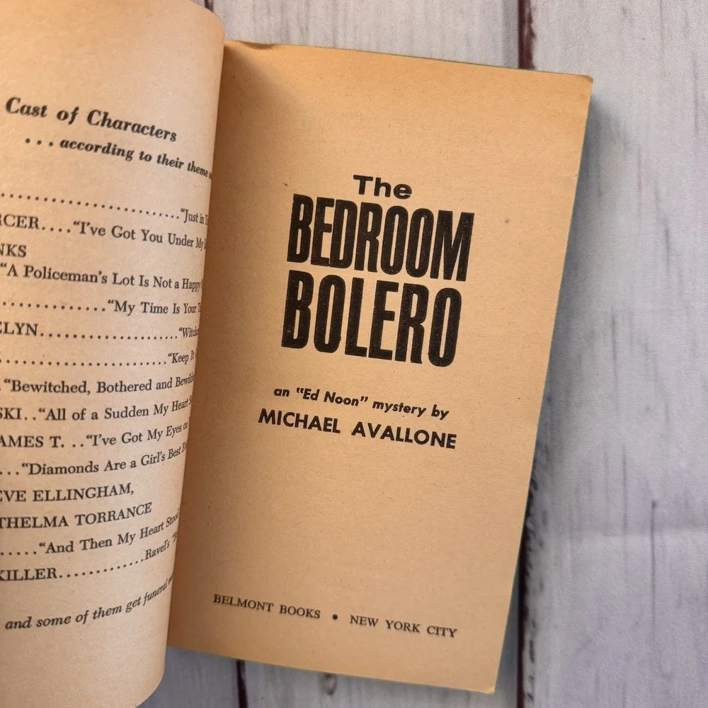 THE BEDROOM BOLERO by Avallone rare US Belmont crime gga ED Noon pulp vintage pb
